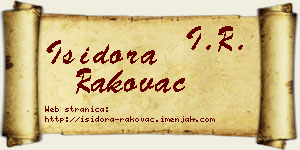 Isidora Rakovac vizit kartica